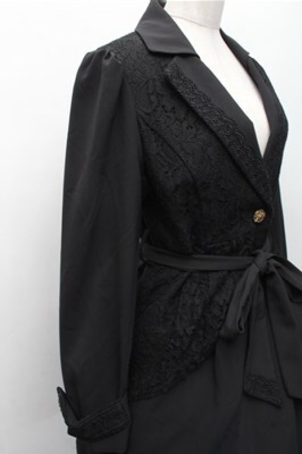 画像3: axes femme / レース重ねクラシックコート  黒 S-26-02-17-027-AX-CO-AS-ZS (3)