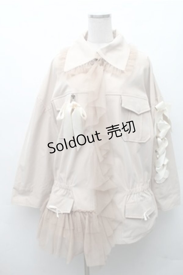 画像1: Swankiss / リボンチュールジャケット  オフ S-26-02-17-028-CA-JA-AS-ZS (1)