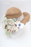 画像1: Hoshibako Works / チェルシーガールソフト麦わらハット  ベージュ S-26-02-17-005-LO-AC-AS-ZS (1)