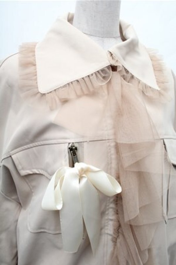 画像3: Swankiss / リボンチュールジャケット  オフ S-26-02-17-028-CA-JA-AS-ZS (3)