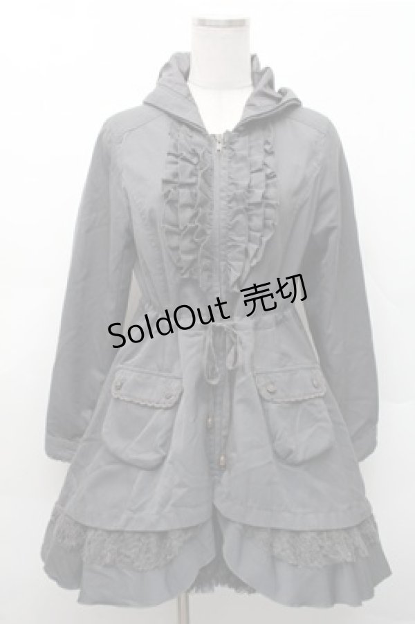 画像1: axes femme / レースギャザーフリルコート  グレー S-26-02-17-030-AX-CO-AS-ZS (1)