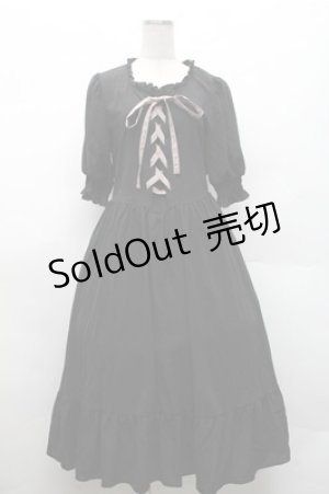 画像: m petit by misako / AMレースアップワンピース L 黒 S-26-02-17-031-LO-OP-AS-ZS