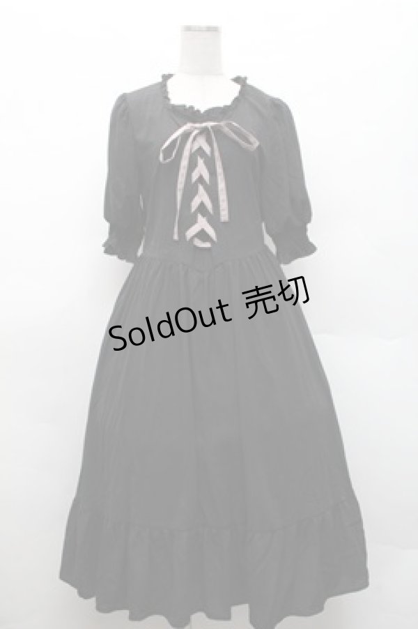 画像1: m petit by misako / AMレースアップワンピース L 黒 S-26-02-17-031-LO-OP-AS-ZS (1)