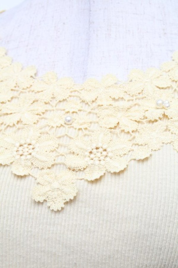 画像3: axes femme / 吸水速乾モチーフレースタンク  イエロー S-26-02-18-027-AX-TO-HR-ZS (3)