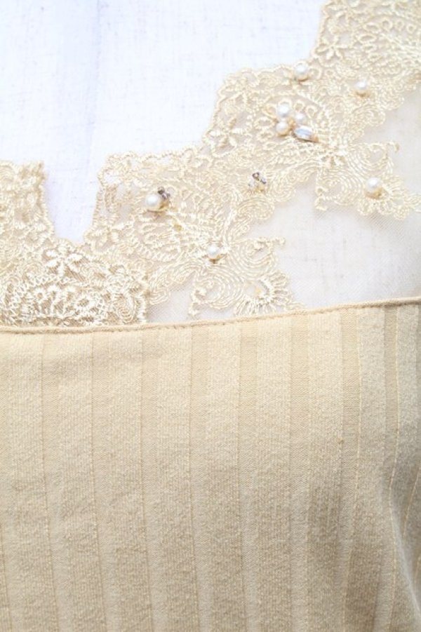 画像3: axes femme / 繊細レースタンク  イエロー S-26-02-18-028-AX-TO-HR-ZS (3)