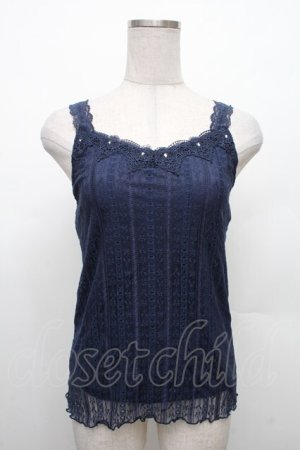 画像: axes femme / 総レースキャミタンク  紺 S-26-02-18-030-AX-TO-HR-ZS