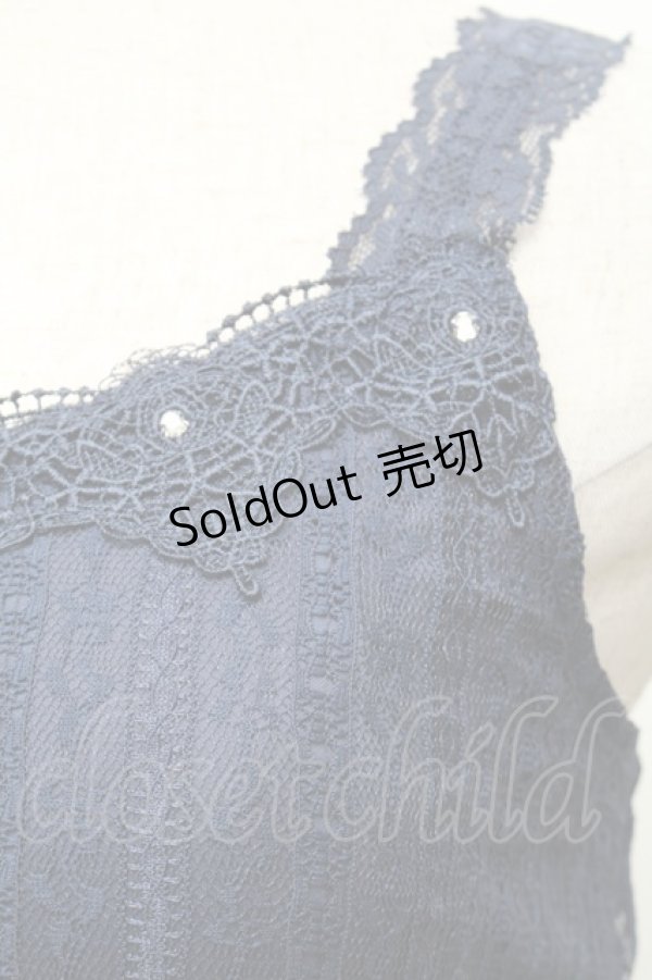 画像3: axes femme / 総レースキャミタンク  紺 S-26-02-18-030-AX-TO-HR-ZS (3)