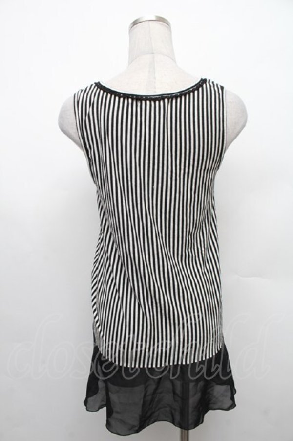 画像2: axes femme / ストライプチュニアンサンブル  黒ｘ白 S-26-02-18-031-AX-OP-HR-ZS (2)