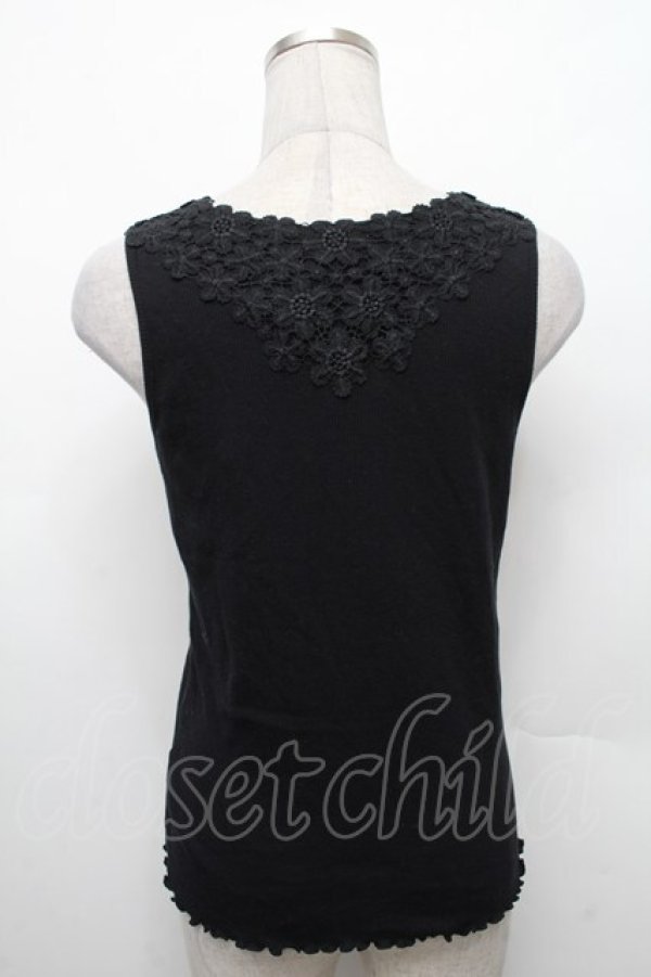画像2: axes femme / 吸水速乾モチーフレースタンク  黒 S-26-02-18-032-AX-TO-HR-ZS (2)