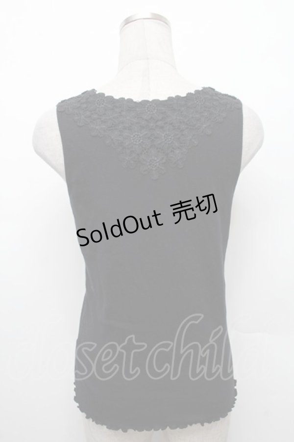 画像2: axes femme / 吸水速乾モチーフレースタンク  黒 S-26-02-18-032-AX-TO-HR-ZS (2)