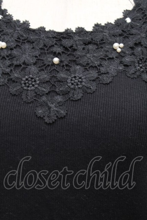 画像3: axes femme / 吸水速乾モチーフレースタンク  黒 S-26-02-18-032-AX-TO-HR-ZS (3)