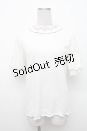 画像: axes femme / バイカラーメロー袖レースプルオーバー  白 S-26-02-18-035-AX-TO-HR-ZS