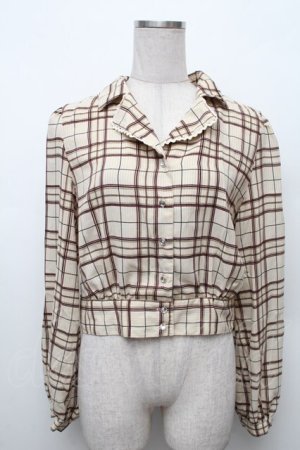 画像: axes femme POETIQUE / チェック羽織りブラウス  ベージュ S-26-02-18-038-AX-BL-HR-ZS
