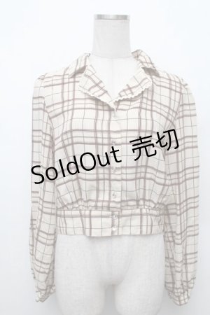 画像: axes femme POETIQUE / チェック羽織りブラウス  ベージュ S-26-02-18-038-AX-BL-HR-ZS