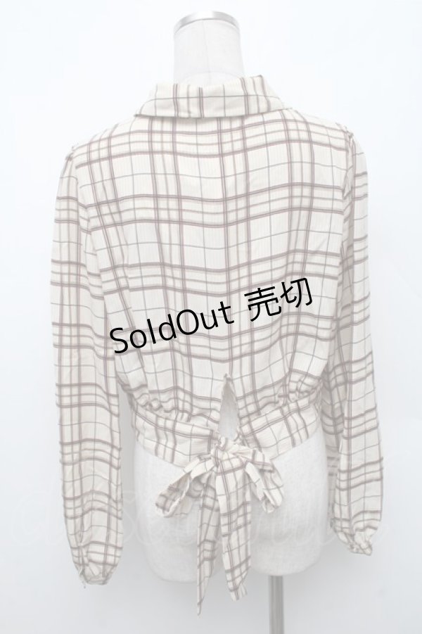 画像2: axes femme POETIQUE / チェック羽織りブラウス  ベージュ S-26-02-18-038-AX-BL-HR-ZS (2)