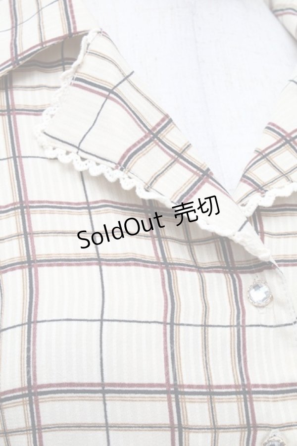 画像3: axes femme POETIQUE / チェック羽織りブラウス  ベージュ S-26-02-18-038-AX-BL-HR-ZS (3)