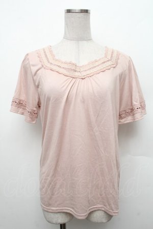 画像: axes femme / ハシゴレース使いインナープルオーバー  ピンク S-26-02-18-039-AX-TO-HR-ZS