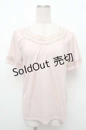 画像: axes femme / ハシゴレース使いインナープルオーバー  ピンク S-26-02-18-039-AX-TO-HR-ZS