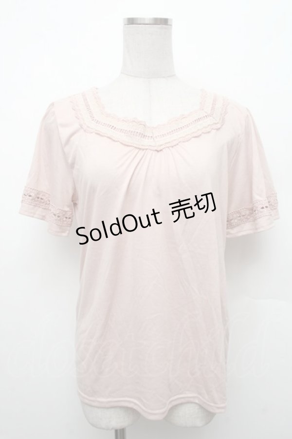 画像1: axes femme / ハシゴレース使いインナープルオーバー  ピンク S-26-02-18-039-AX-TO-HR-ZS (1)