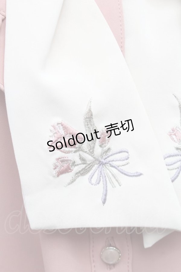 画像3: axes femme / ブーケリボン刺繍ブラウス  ピンク S-26-02-18-040-AX-BL-HR-ZS (3)