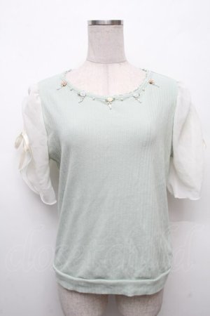 画像: axes femme / ドロストフレア袖巻きバラプルオーバー  ミント S-26-02-18-043-AX-TO-HR-ZS