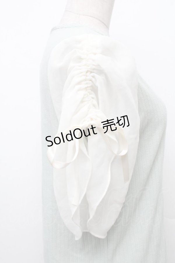 画像3: axes femme / ドロストフレア袖巻きバラプルオーバー  ミント S-26-02-18-043-AX-TO-HR-ZS (3)