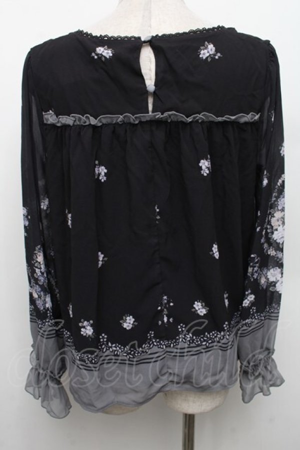 画像2: axes femme / ブーケパネル柄プルオーバー  黒 S-26-02-18-047-AX-TO-HR-ZS (2)