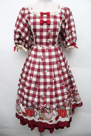 画像: axes femme kawaii / ベリーズピクニックワンピース  赤 S-26-02-18-050-AX-OP-AS-ZS