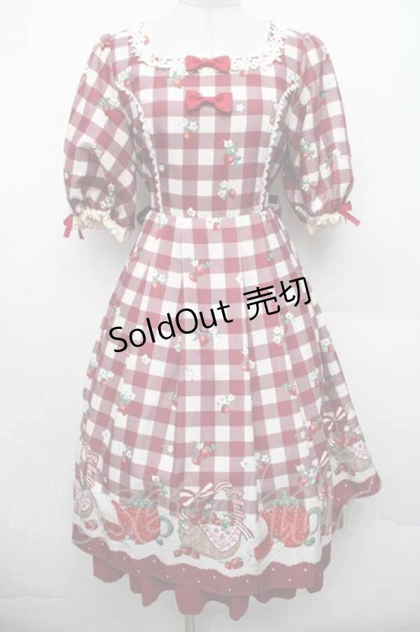 画像1: axes femme kawaii / ベリーズピクニックワンピース  赤 S-26-02-18-050-AX-OP-AS-ZS (1)