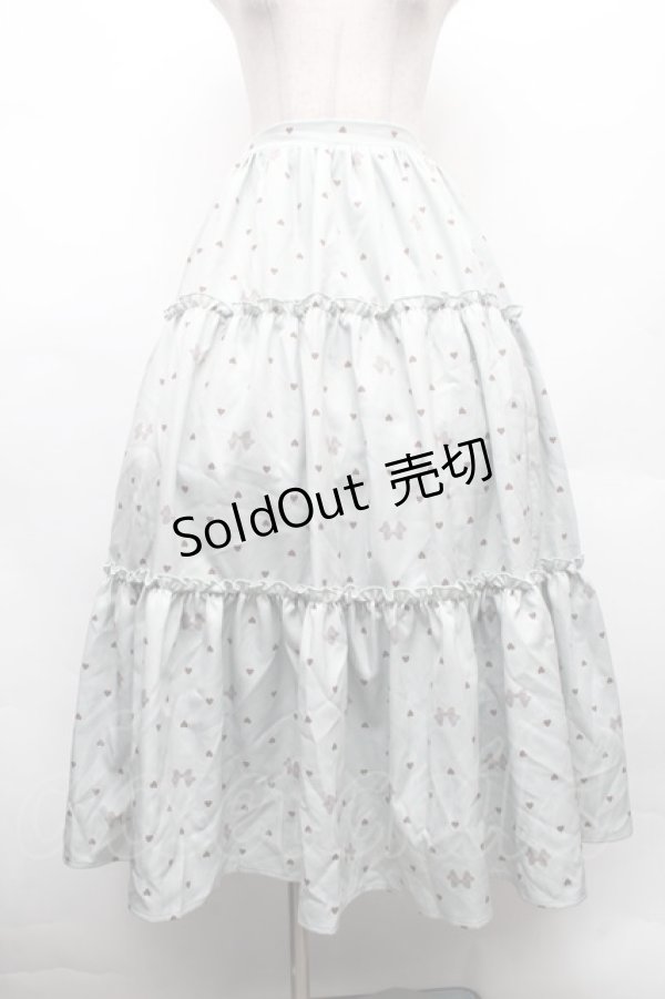 画像1: axes femme kawaii / ハートドット柄ティアードスカート  ミント S-26-02-18-059-AX-SK-AS-ZS (1)