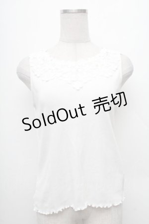 画像: axes femme / 吸水速乾モチーフレースタンク  白 S-26-02-18-021-AX-TO-HR-ZS