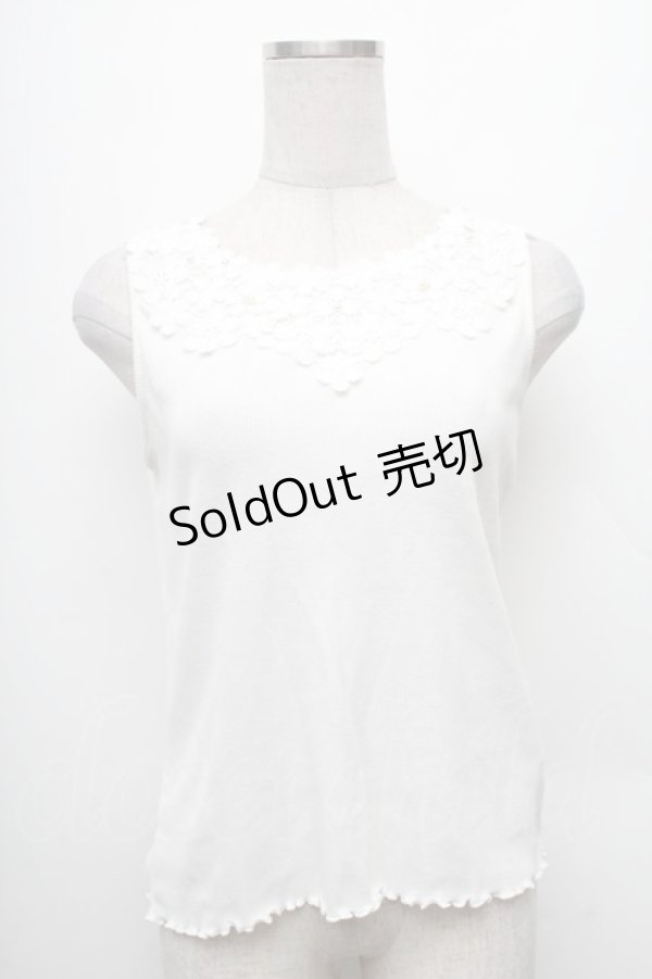 画像1: axes femme / 吸水速乾モチーフレースタンク  白 S-26-02-18-021-AX-TO-HR-ZS (1)