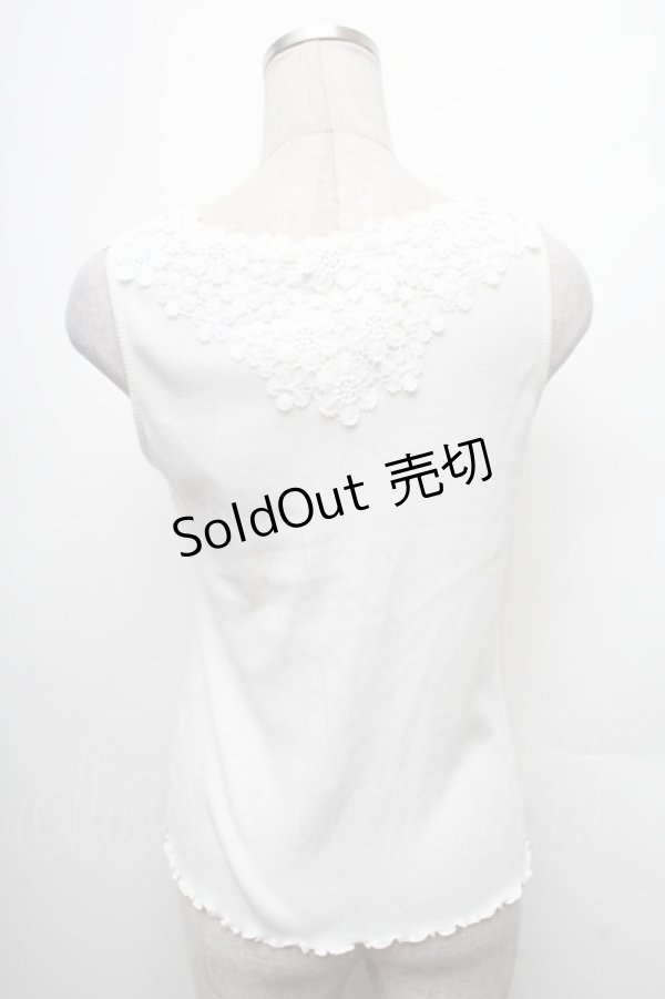 画像2: axes femme / 吸水速乾モチーフレースタンク  白 S-26-02-18-021-AX-TO-HR-ZS (2)