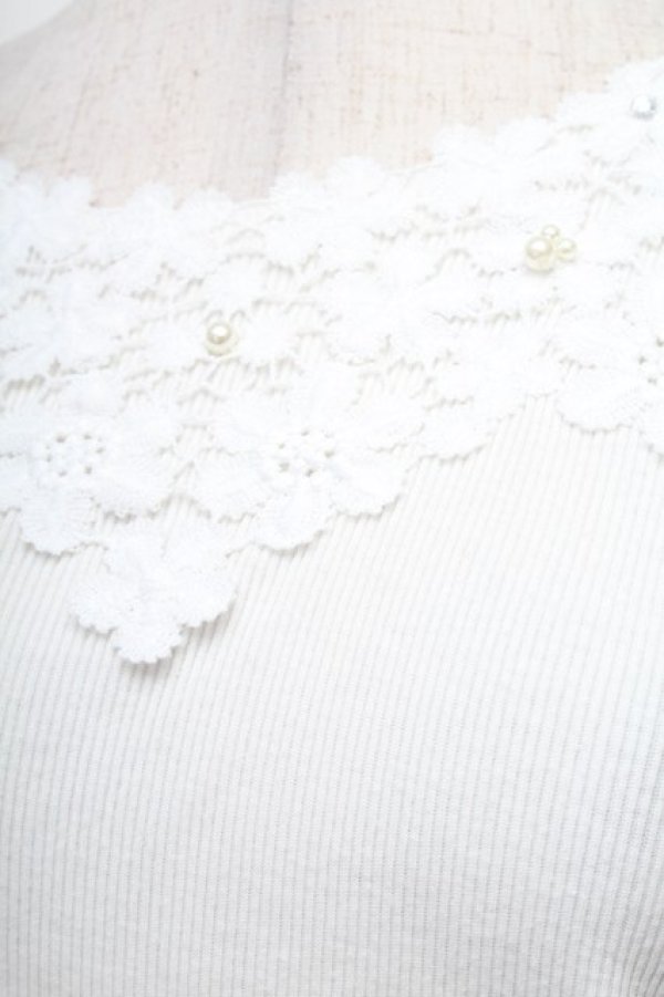 画像3: axes femme / 吸水速乾モチーフレースタンク  白 S-26-02-18-021-AX-TO-HR-ZS (3)