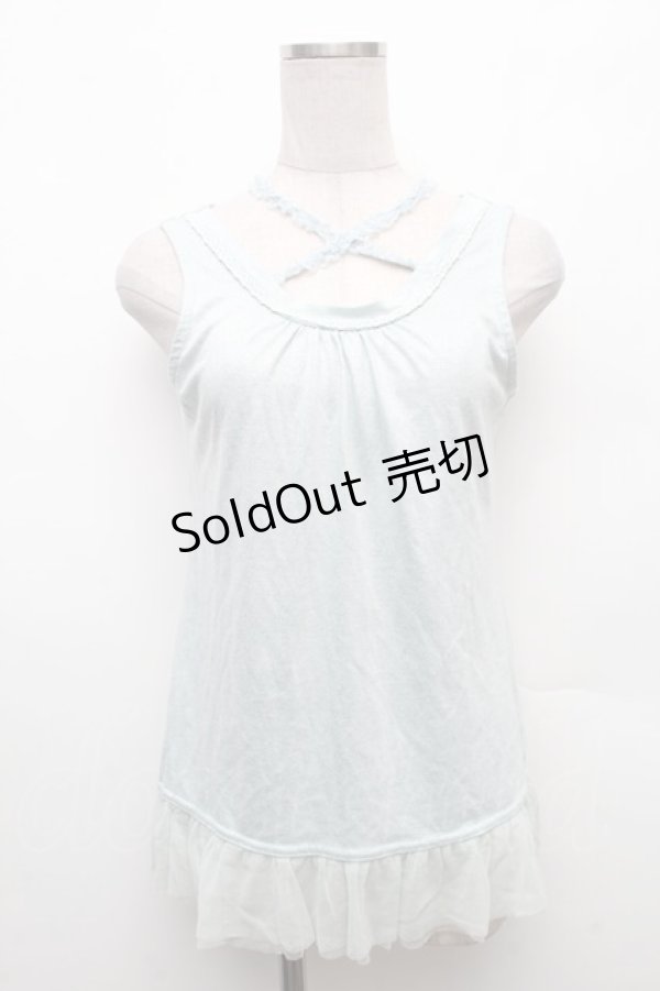 画像1: axes femme / ラメクロスタンクトップ  サックス S-26-02-18-024-AX-TO-HR-ZS (1)