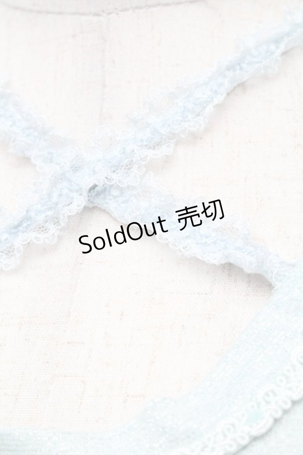 画像4: axes femme / ラメクロスタンクトップ  サックス S-26-02-18-024-AX-TO-HR-ZS (4)