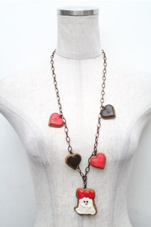 画像1: Q-pot. / Ghost Cookie Necklace (Ribbon)   S-26-02-19-038-QP-AC-HR-ZS (1)
