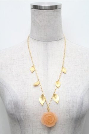 画像: Q-pot. / オレンジローズ パート ドゥ フリュイ ネックレス  オレンジ S-26-02-19-042-QP-AC-HR-ZS