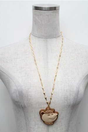 画像: Q-pot. / ミセスポットシュガークッキーネックレス  ブラウン S-26-02-19-043-QP-AC-HR-ZS