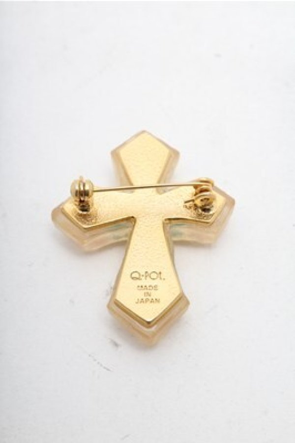 画像2: Q-pot. / クロスシュガーブローチ  クリア S-26-02-19-011-QP-AC-AS-ZS (2)