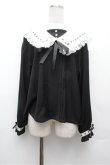 画像1: Secret Honey / フリル襟ブラウス  黒ｘ白 S-26-02-20-035-CA-TS-AS-ZS (1)