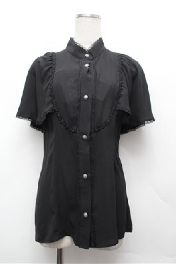 画像1: MIHO MATSUDA / ブラウス・ミウル  黒 S-26-02-20-036-GO-BL-HR-ZS (1)