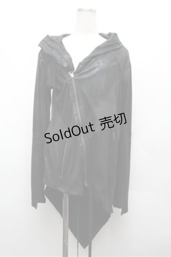 画像1: CIVARIZE / テレコ切り替えフェイクスウェード変形パーカー 46 黒 S-26-02-20-037-GO-TO-AS-ZS (1)