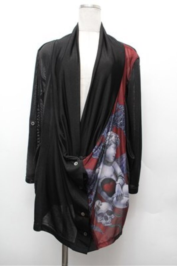 画像1: h.NAOTO / 切替変形カーディガン  黒 S-26-02-20-039-HN-TO-AS-ZS (1)