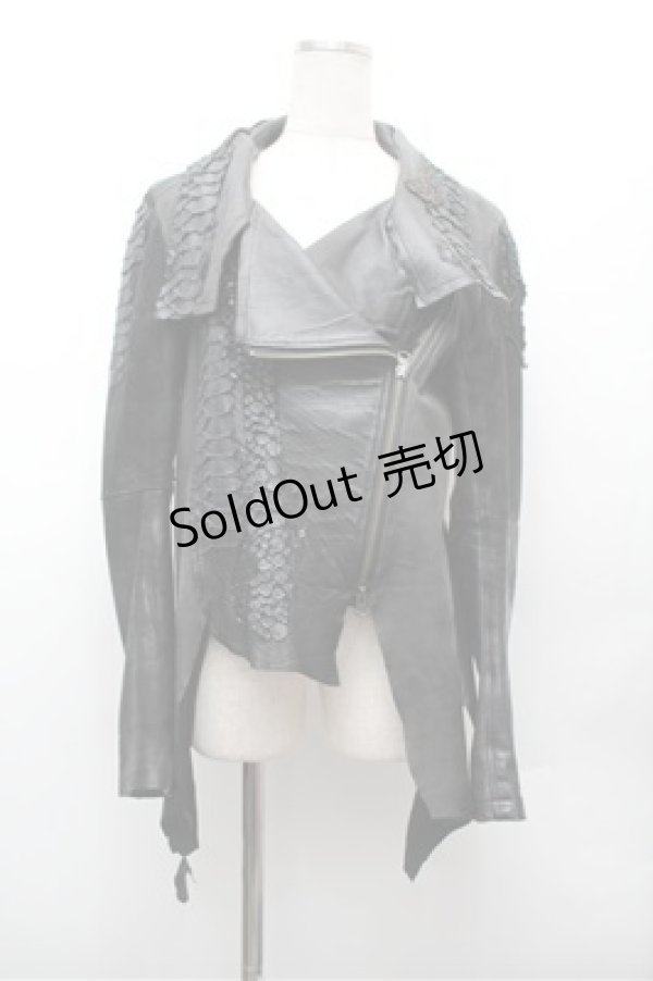 画像1: h.NAOTO / ドラゴンレザージャケット  黒 S-26-02-20-040-HN-JA-AS-ZS (1)