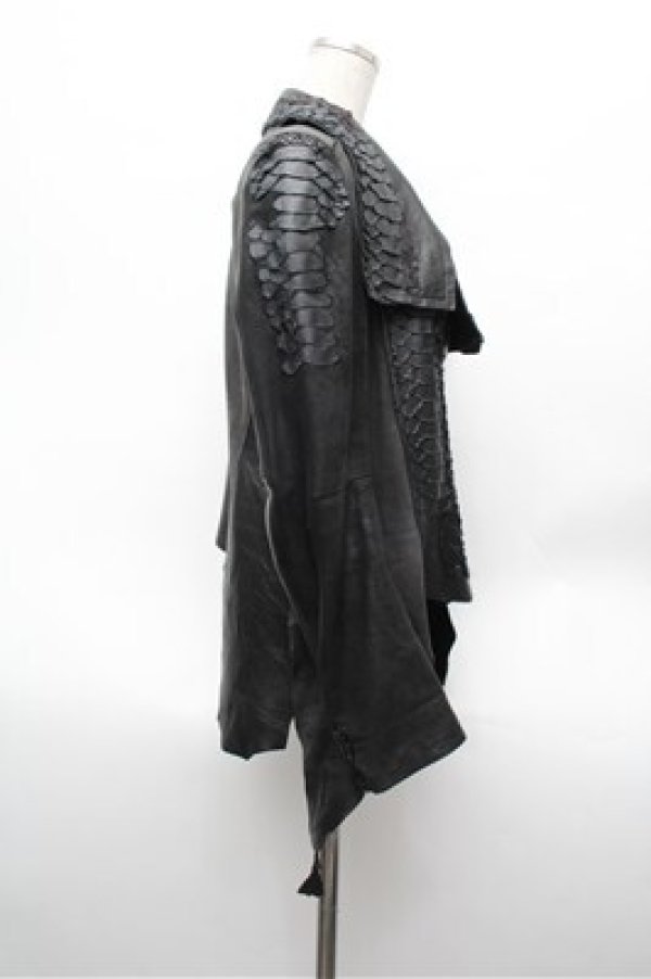 画像2: h.NAOTO / ドラゴンレザージャケット  黒 S-26-02-20-040-HN-JA-AS-ZS (2)