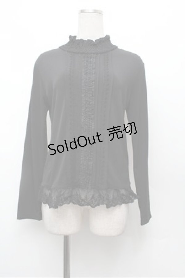 画像1: LOLITA / ピンタックレーストップス  黒 S-26-02-20-041-LO-BL-TE-ZS (1)