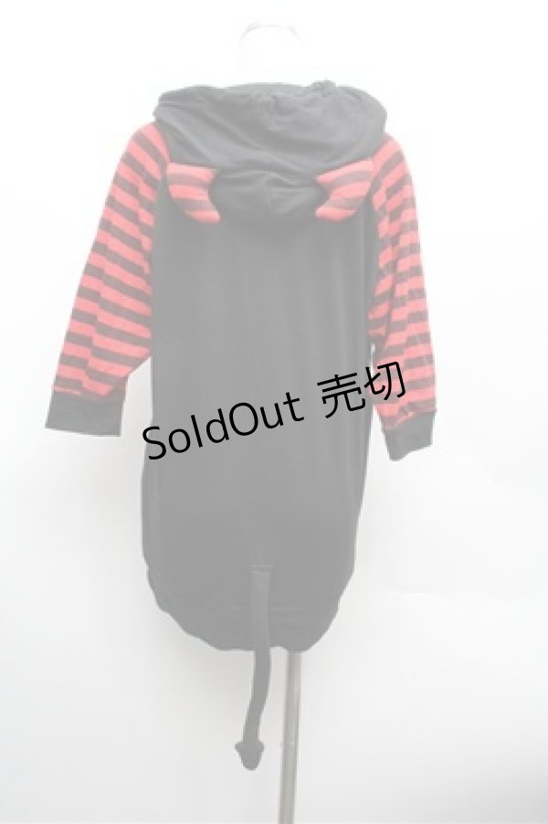 画像3: Dig Deep / プリント半袖パーカー L 黒×赤 S-26-02-20-043-PU-TO-TE-ZS (3)