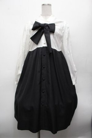 画像: ネバアランド / 曼珠沙華ワンピース  白ｘ黒 S-26-02-20-044-LO-OP-AS-ZS