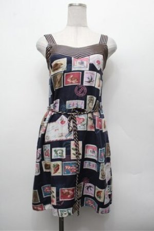 画像: MILK / Vintage Stampドレス  紺 S-26-02-20-045-ML-OP-AS-ZS